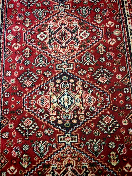 Traversa Hol Pensiune Biserica, Model Clasic 15040 210, Festonata, Latime 80 cm, Rosu Grena 80 x 200