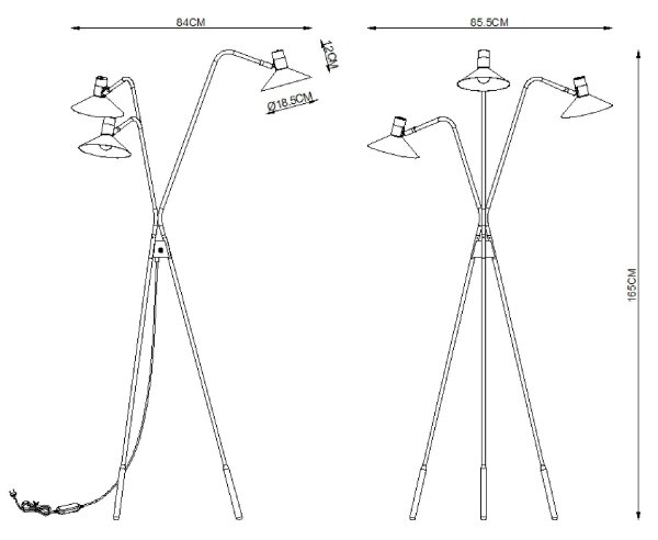 Lampadar Lucide 05728/03/30 PEPIJN 3xE14/40W/230V