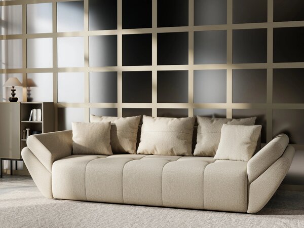 Canapea extensibilă dumonde cu ladă de depozitare si sezut confortabil din spuma high-density, Berlin Enjoy Camel 250x100 cm
