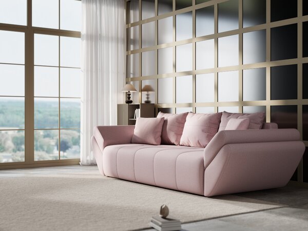 Canapea extensibilă dumonde cu ladă de depozitare Berlin Enjoy Flamingo 250x100 cm