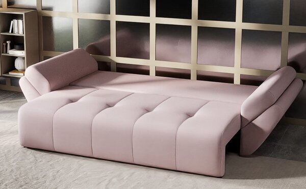 Canapea extensibilă dumonde cu ladă de depozitare Berlin Enjoy Flamingo 250x100 cm
