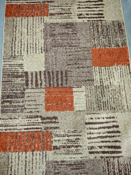 Traversa Hol festonata, Model Orlando 22002, Maro Portocaliu, Latime 120 cm 120 x 200