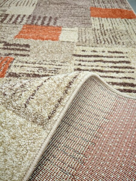 Traversa Hol festonata, Model Orlando 22002, Maro Portocaliu, Latime 120 cm 120 x 200