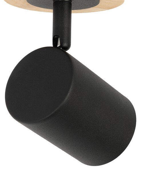 Spotlight modern negru cu lemn inclinabil - Jeana