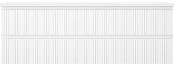 Mexen Rivel, mobilier de baie 140 cm cu lavoar Otis, 2 sertare, canelat, alb mat, 91A20-14047-2-BFF01-W18M01