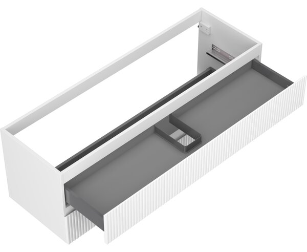 Mexen Rivel, mobilier de baie sub chiuvetă 140 cm, 2 sertare, canelat, alb mat, 91A20-14047-2-BFF01