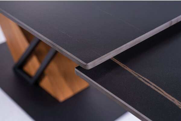 Masa extensibila GENESIS, negru/stejar, 180/240x90x76 cm