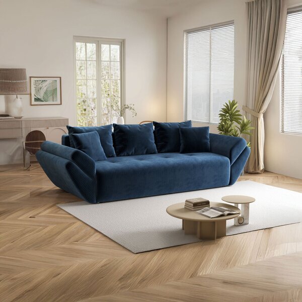 Canapea extensibilă dumonde cu ladă de depozitare Berlin Zoom Blue 250x100 cm