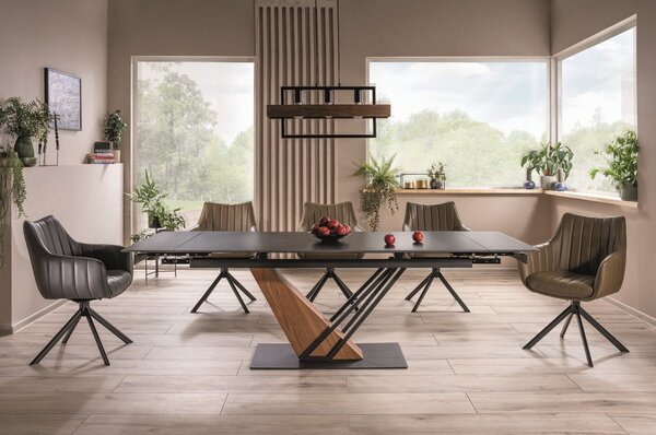 Masa extensibila GENESIS, negru/stejar, 180/240x90x76 cm