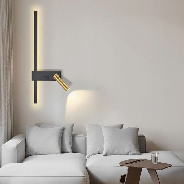 Lampa de perete APP1439-2-W BLACK GOLD LEFT