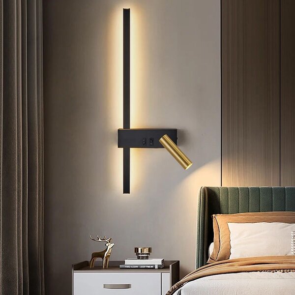 Lampa de perete APP1439-2-W BLACK GOLD LEFT