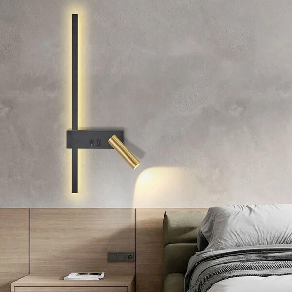 Lampa de perete APP1439-2-W BLACK GOLD LEFT