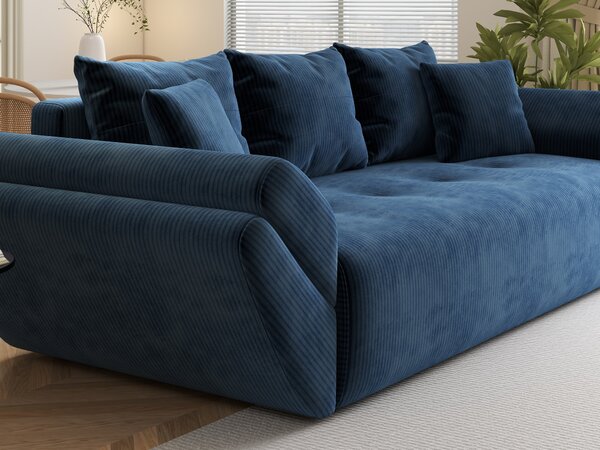 Canapea extensibilă dumonde cu ladă de depozitare Berlin Zoom Blue 250x100 cm