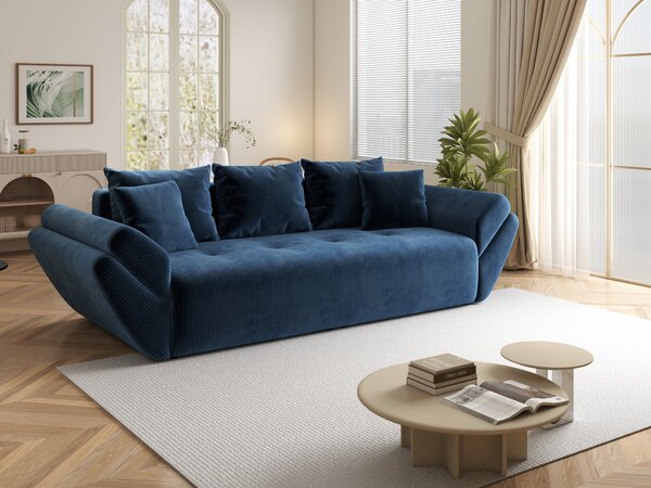 Canapea extensibilă dumonde cu ladă de depozitare Berlin Zoom Blue 250x100 cm