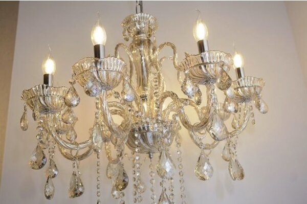 Lustră de cristal pe lanț Paul Neuhaus 3081-97 GRACIA 8xE14/40W/230V aurie