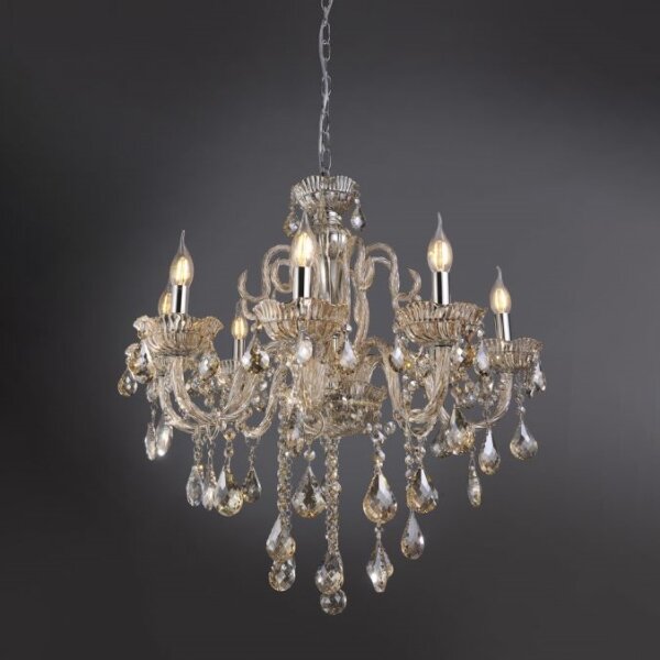 Lustră de cristal pe lanț Paul Neuhaus 3081-97 GRACIA 8xE14/40W/230V aurie