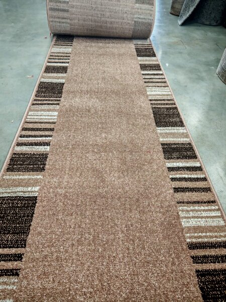 Traversa Hol, Model Mira 24070 120, Festonata Latime 120 cm, Maro 120 x 600