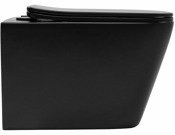 Rea Julio, vas de toaletă suspendat Rimless 510x345x315 mm, negru mat, REA-C6550