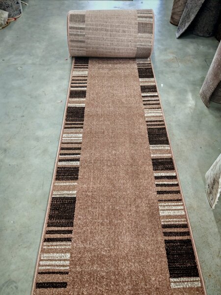 Traversa Hol, Model Mira 24070 120, Festonata Latime 120 cm, Maro 120 x 600