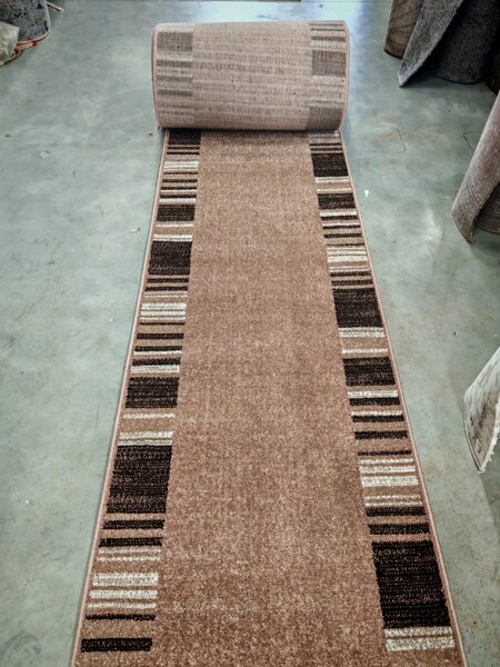 Traversa Hol, Model Mira 24070 120, Festonata, Latime 60 cm, Maro 60 x 200