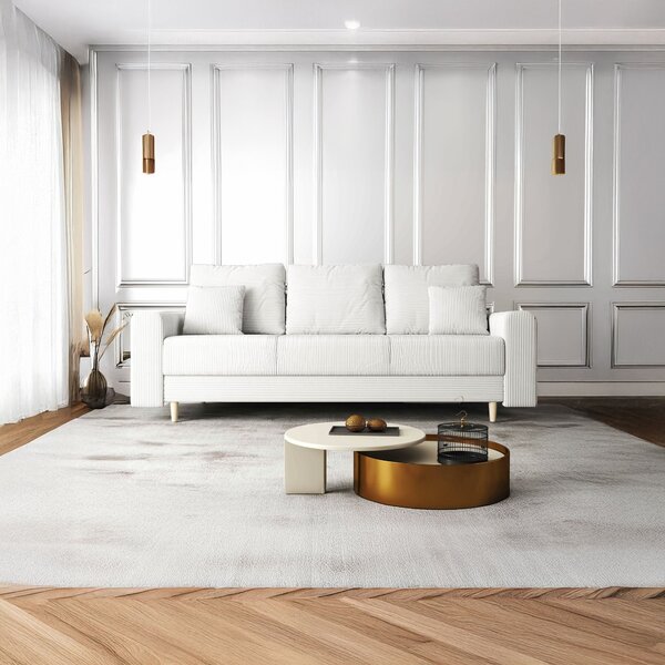 Canapea extensibilă dumonde cu ladă de depozitare Kronos Zoom Crem 210x100 cm