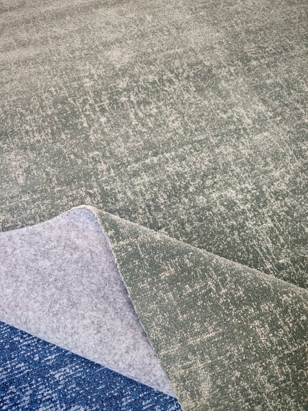 Covor Belgian, Model Fargo 71501 040 Verde Salvie - Design Uni, Fir Scurt 7 mm, Antialergic 80 x 150, Dreptunghi