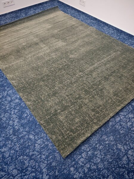 Covor Belgian, Model Fargo 71501 040 Verde Salvie - Design Uni, Fir Scurt 7 mm, Antialergic 80 x 150, Dreptunghi