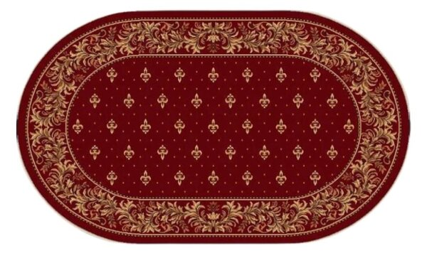 Covor Oval, Model Bisericesc 15066 210, Rosu Grena 100x200