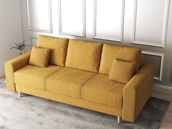 Canapea extensibilă dumonde cu ladă de depozitare Kronos Zoom Mustar 210x100 cm