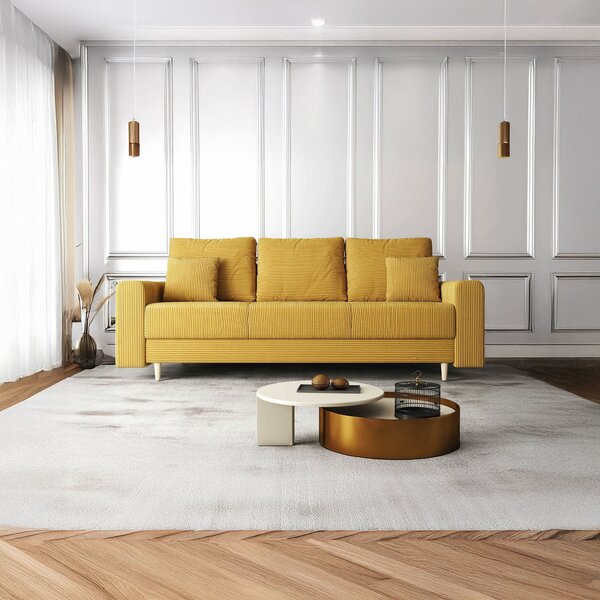 Canapea extensibilă dumonde cu ladă de depozitare Kronos Zoom Mustar 210x100 cm