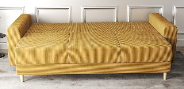 Canapea extensibilă dumonde cu ladă de depozitare Kronos Zoom Mustar 210x100 cm