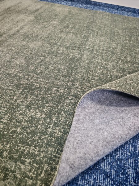 Covor Belgian, Model Fargo 71501 040 Verde Salvie - Design Uni, Fir Scurt 7 mm, Antialergic 80 x 150, Dreptunghi