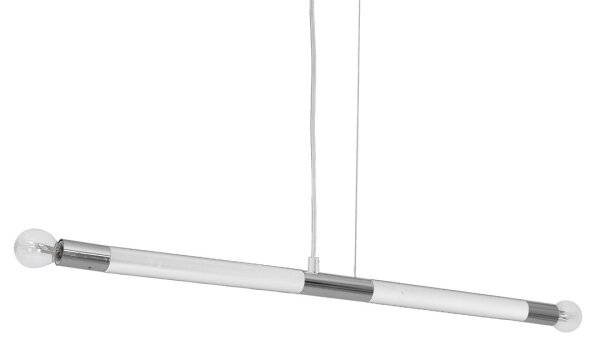 Lustră pe cablu BASTONE WHITE 2xE14/40W/230V albă/crom lucios