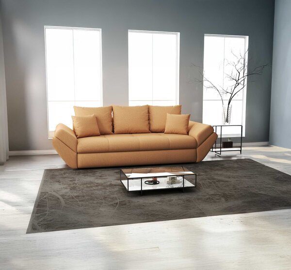 Canapea extensibilă dumonde cu ladă de depozitare Loana Enjoy Mango 250x100 cm