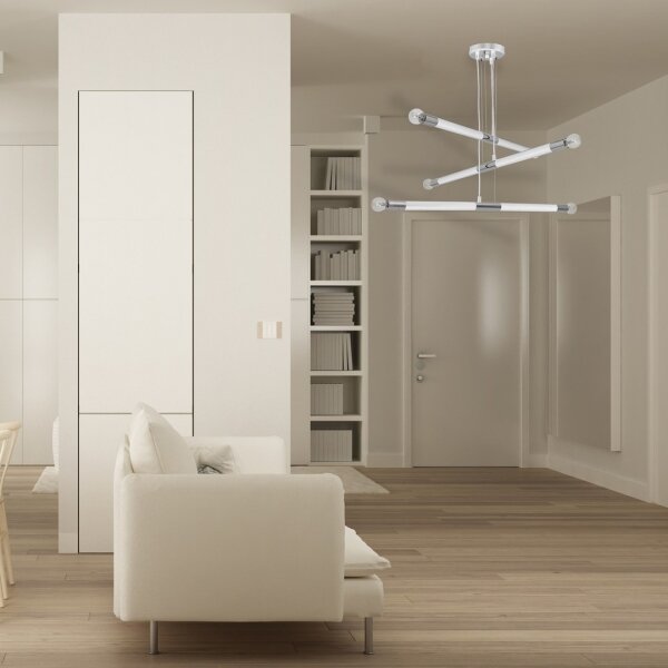 Lustră pe cablu BASTONE WHITE 6xE14/40W/230V