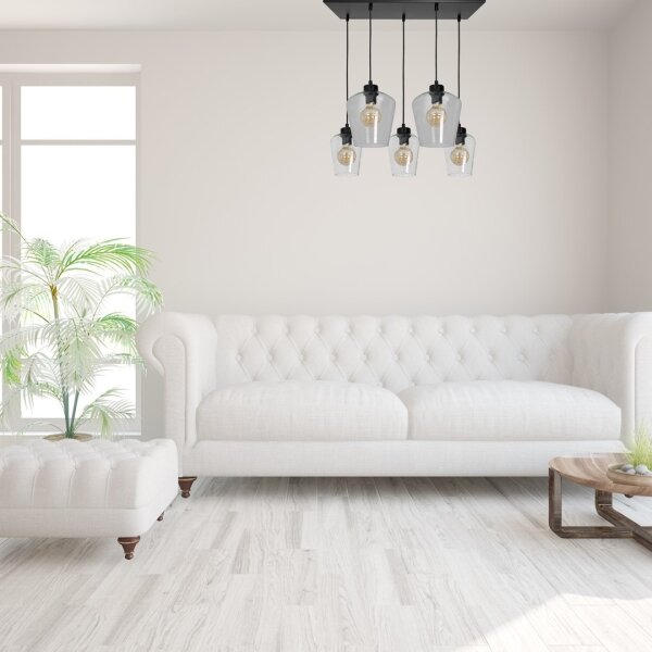 Lustră pe cablu SANTIAGO 5xE27/60W/230V transparent