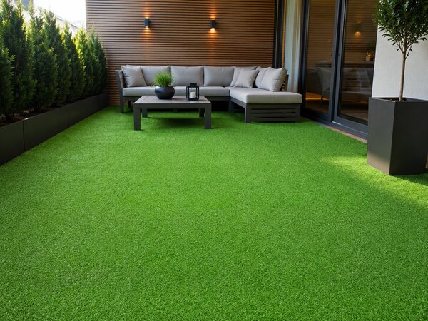 Gazon Artificial Leisure, Fir 15 mm, Verde, pentru Grădină, Curte, Terasă și Piscină 2 metri, 2 metri