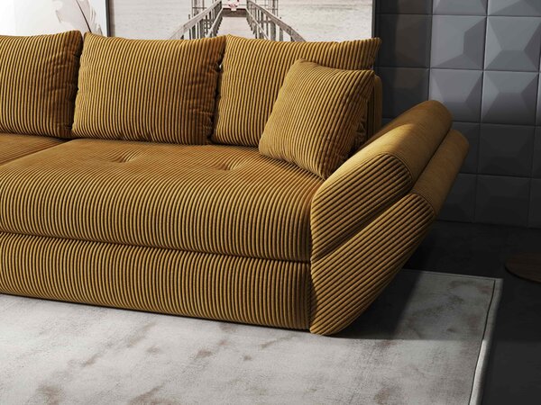 Canapea extensibilă dumonde cu ladă de depozitare Loana Zoom Mustar 300x100 cm