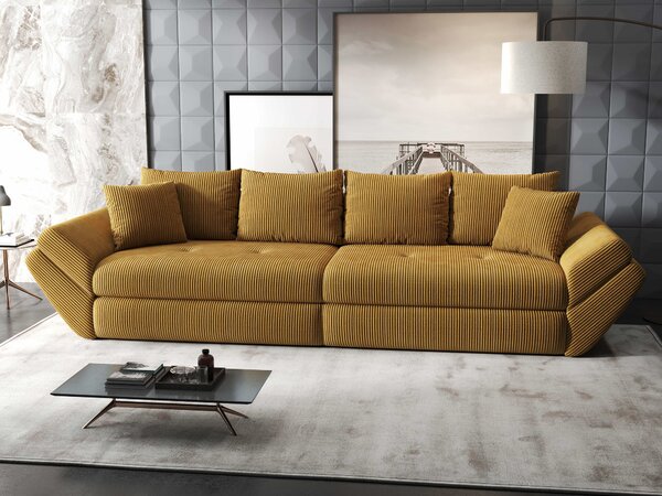 Canapea extensibilă dumonde cu ladă de depozitare Loana Zoom Mustar 300x100 cm