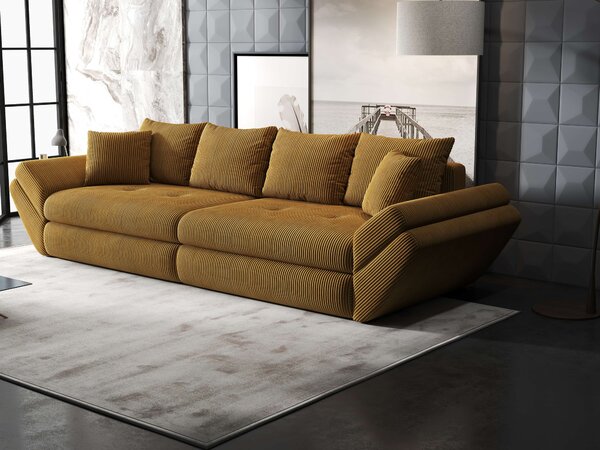 Canapea extensibilă dumonde cu ladă de depozitare Loana Zoom Mustar 300x100 cm