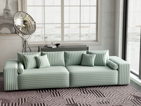 Canapea extensibilă dumonde cu ladă de depozitare Marbela Ambience Mint XXL 295x120 cm