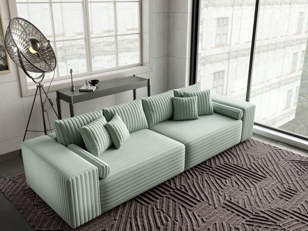 Canapea extensibilă dumonde cu ladă de depozitare Marbela Ambience Mint XXL 295x120 cm