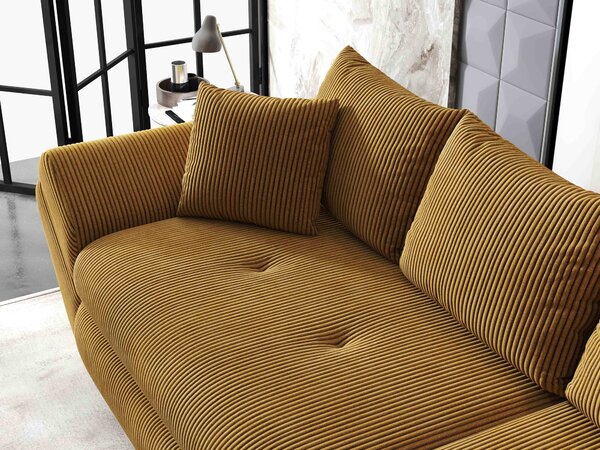 Canapea extensibilă dumonde cu ladă de depozitare Loana Zoom Mustar 300x100 cm