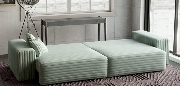 Canapea extensibilă dumonde cu ladă de depozitare Marbela Ambience Mint XXL 295x120 cm