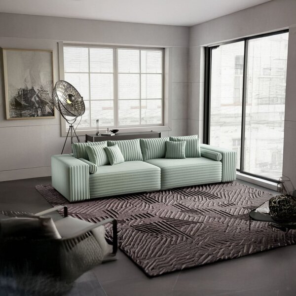 Canapea extensibilă dumonde cu ladă de depozitare Marbela Ambience Mint XXL 295x120 cm