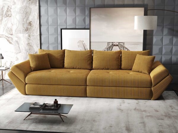 Canapea extensibilă dumonde cu ladă de depozitare Loana Zoom Mustar 300x100 cm