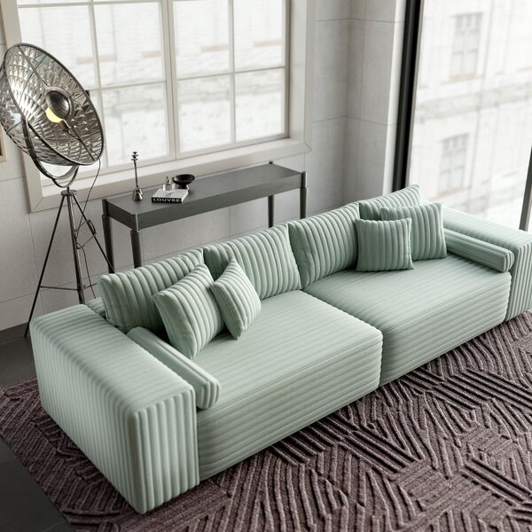 Canapea extensibilă dumonde cu ladă de depozitare Marbela Ambience Mint XXL 295x120 cm