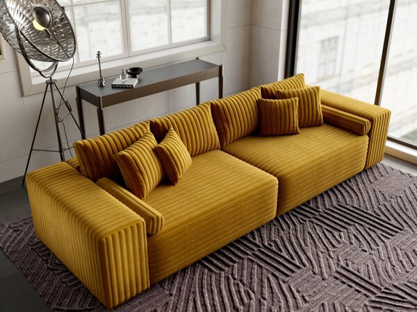 Canapea extensibilă dumonde cu ladă de depozitare Marbela Ambience Mustar XXL 295x120 cm