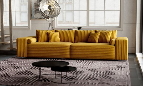 Canapea extensibilă dumonde cu ladă de depozitare Marbela Ambience Mustar XXL 295x120 cm