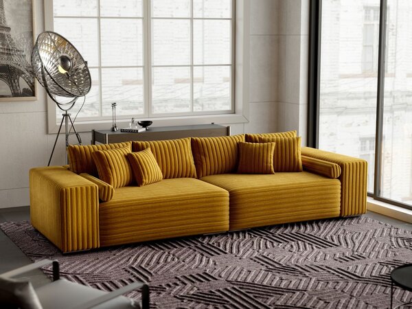 Canapea extensibilă dumonde cu ladă de depozitare Marbela Ambience Mustar XXL 295x120 cm
